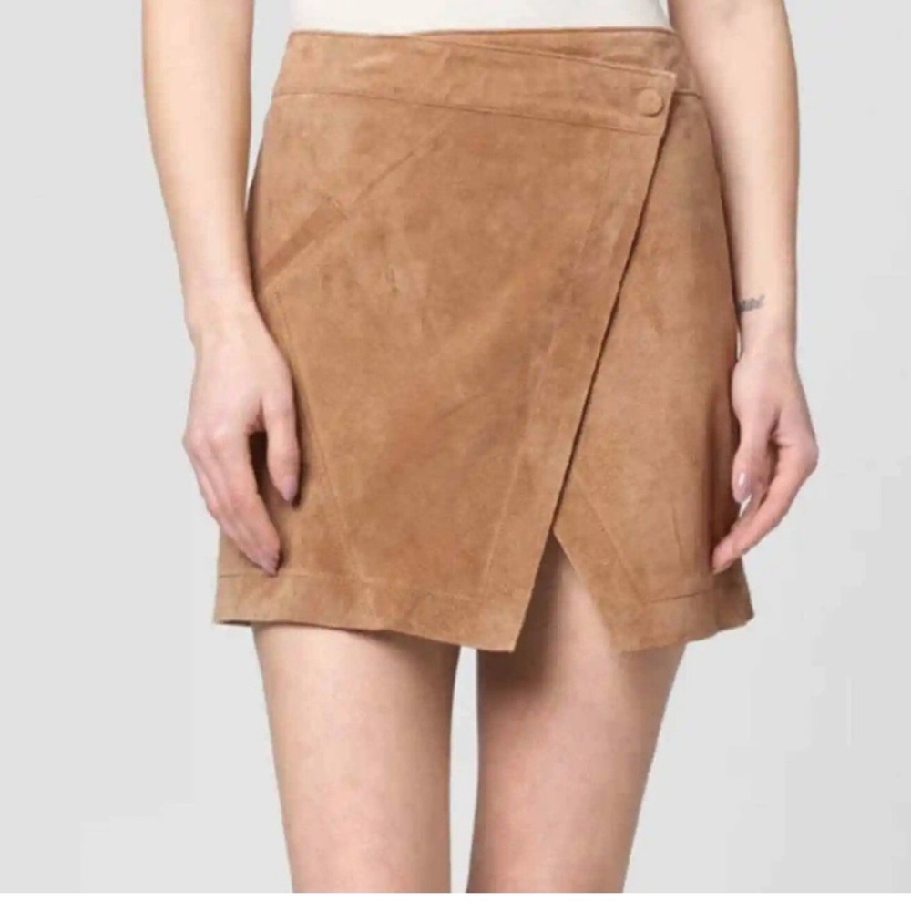 Blank NYC Tan Suede Skirt